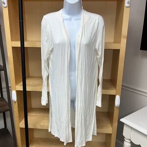 STUDIO K LA WHITE LONG SLEEVE OPEN FRONT CARDIGAN SHRUG WRAP SMALL